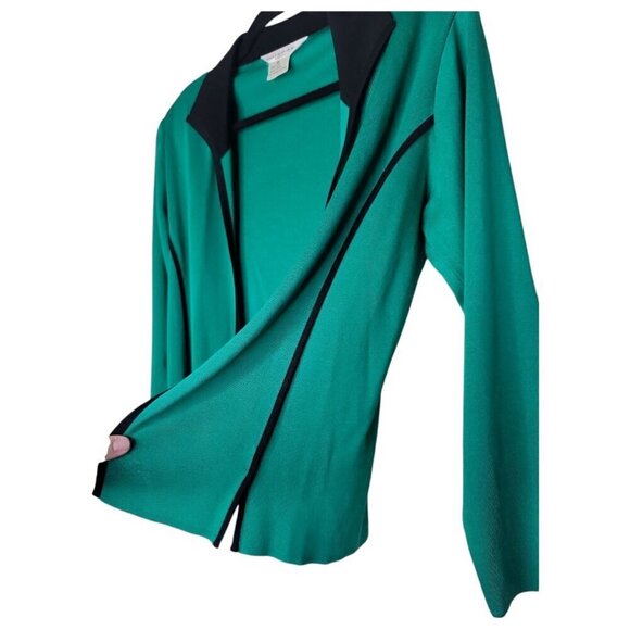 Misook Knit Cardigan Kelly Green Womens XS P Quiet Luxury Basic Career Office - Picture 5 of 10